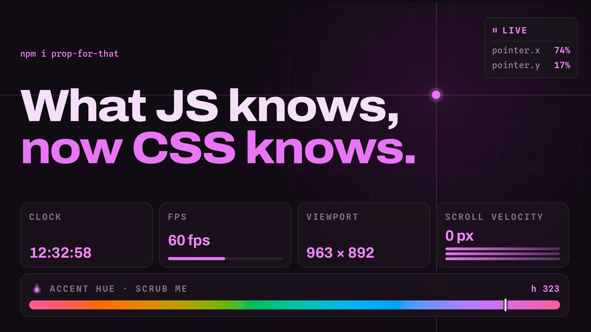 Prop For That: Live CSS Custom Properties via Data Attributes