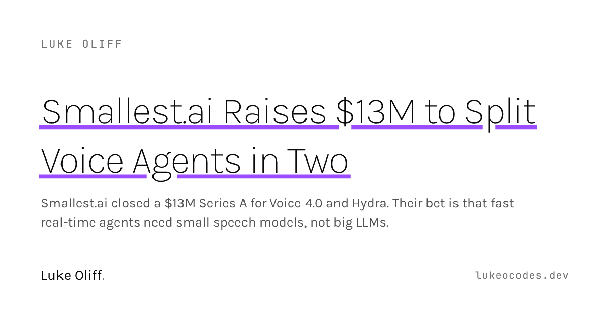 Smallest.ai Raises $13M to Split Voice Agents Into Two Models